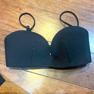 H&M 34C Black Textured Bikini Top